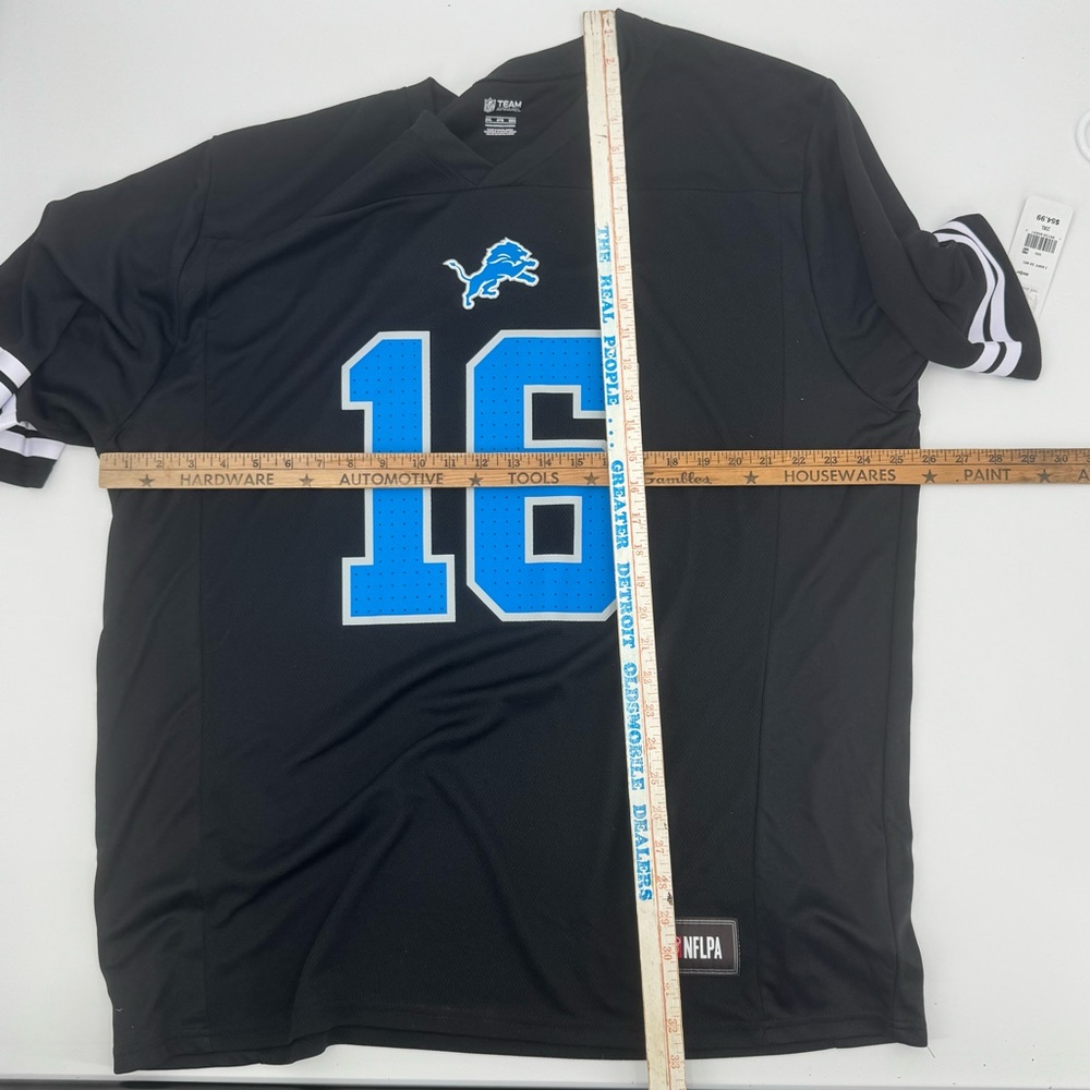 Detroit Lions Jared Goff 16 Black NFL Team Apparel Jersey Mens 2XL NWT (L1) - Picture 4 of 9